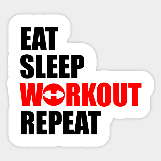 eat sleep workout repeat Sticker by Typography Dose